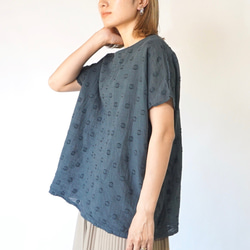 Yurufuwa 圓點 T 卹/黑色/Enshu Textile 第9張的照片