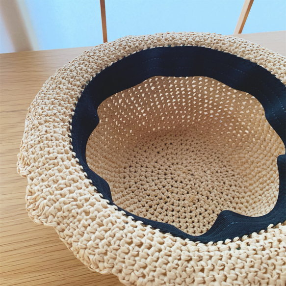 レーヨン糸のキッズ帽子[ココナッツ] 3枚目の画像