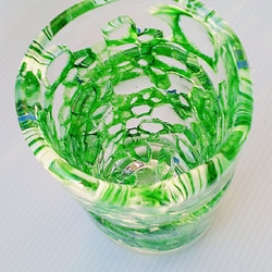 Rock　/　吹きガラス　/　ガラスの花瓶　/　グリーン系　 3枚目の画像