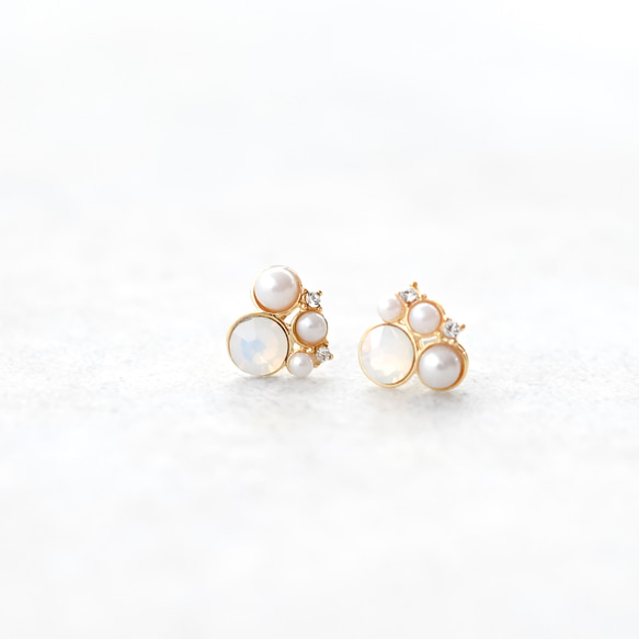 ピアス再入荷！white opal bijoux pierce（イヤリング有） 6枚目の画像