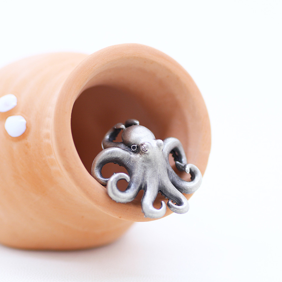 タコのシルバーペンダントトップ