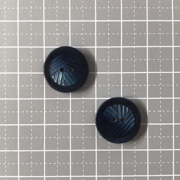 レトロ サークル ボタン ブルー 17.5mm 5個セット aq-386 4枚目の画像