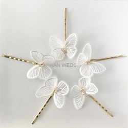 MA100  小枝　蝶々モチーフ　ウェディング　ブライダル　ゴールド　花嫁　ヘッドアクセサリー　結婚式　 7枚目の画像