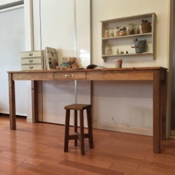 ハンドメイド 木製　ダークブラウン　テーブル　長机　作業台　デスク　アンティーク ハンドメイド 木製ダークブラウンテーブル長机作業台デスク