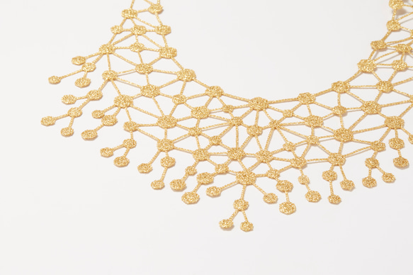 【刺繍 ネックレス】DNAネックレス　フォーマル　ラメ　糸 軽い　洗える　金属アレルギー　ラグジュアリー 5枚目の画像