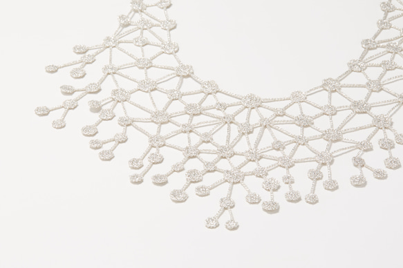 【刺繍 ネックレス】DNAネックレス　フォーマル　ラメ　糸 軽い　洗える　金属アレルギー　ラグジュアリー 7枚目の画像