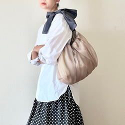 【受注生産】〈3way〉ribbon tote bag （カフェオレ） 7枚目の画像