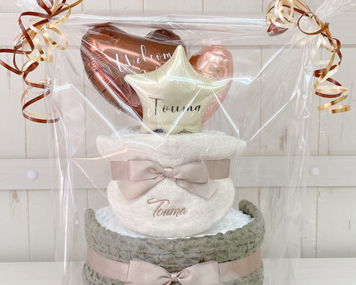 ナチュラルカラーのおむつケーキ 雑貨・その他 LUCK 通販 14031673