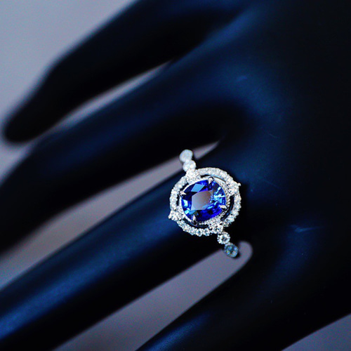 ピンクサファイアリング K18WG アンティーク 誕生石 ダイヤモンド付 指輪 送料無料 ラグジュアリーなアンティークリング