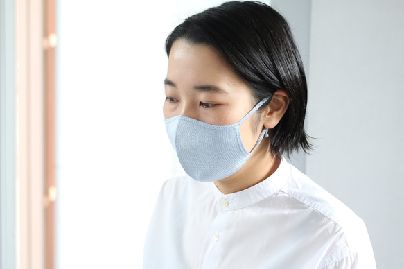シルクフェイスマスク　刺繍　シルク　ファッション　敏感肌　花粉　フォーマル オシャレ　肌 4枚目の画像