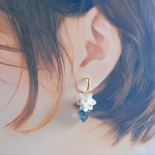 訳あり バイカラートルマリン 桜色 ピアス風 フープイヤリング