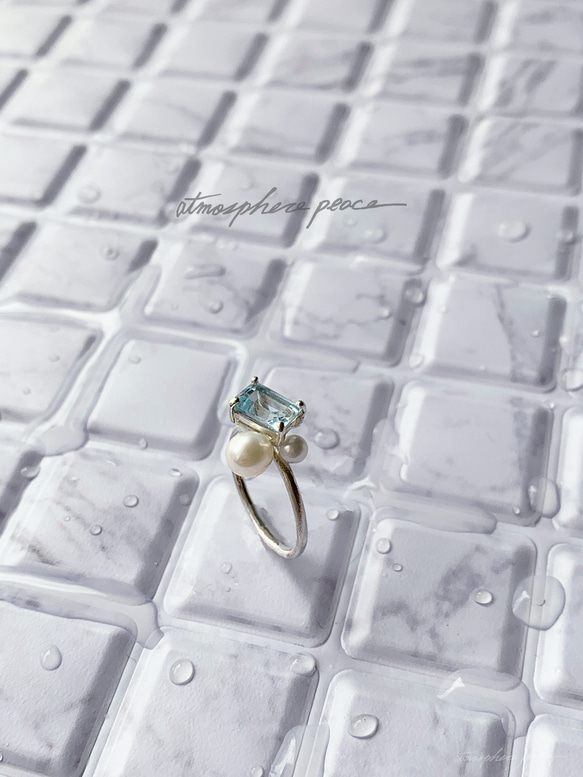 【Pt900】Savon/Day (Blue Topaz): Ring 第3張的照片