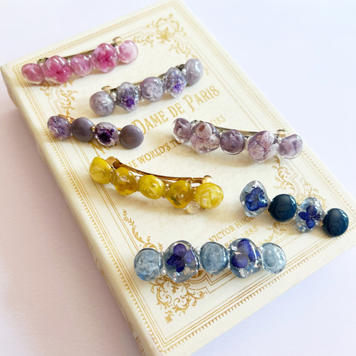 紫陽花のレジンバレッタ・ピンク バレッタ FindFate 通販｜Creema 
