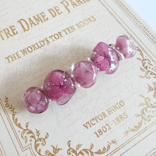 紫陽花のレジンバレッタ・ピンク バレッタ FindFate 通販