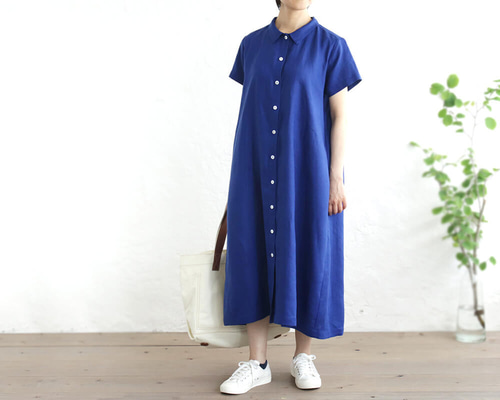 【23AW NEW】Acne Studios_women / リネン シャツワンピース リネン シャツワンピース 前開きギャザー 2way羽織り （オフ