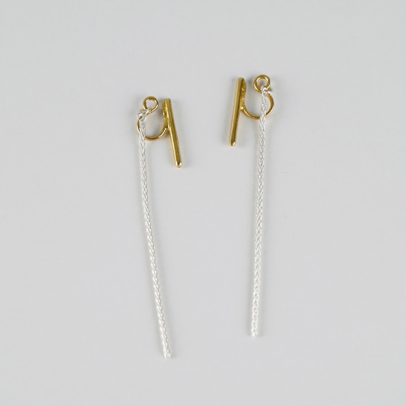 Silver925＆Brass　Back-chain Clip-on-earrings 第1張的照片