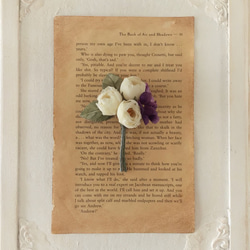 〈染め花〉バラとスミレのコサージュ(クリームホワイト) 3枚目の画像