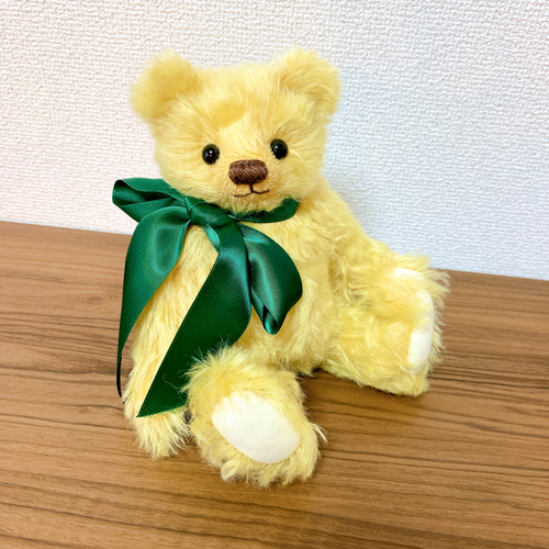 Nana Bee.♡テディベア 24㎝ ゴールドイエロー & クリームホワイト