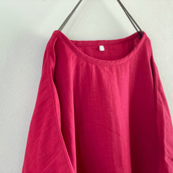 ダブルガーゼ半袖Tシャツ。赤。【受注製作】 9枚目の画像