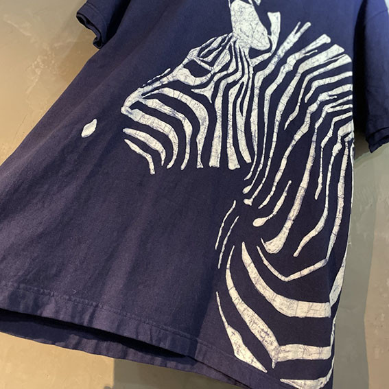 ⚫︎シマウマ_ローケツ染めTシャツ_S・M・L・XL