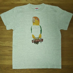 【ご予約受付中】「シロハラインコ」Tシャツ【 サイズ×カラーを選べるオーダーメイド Tシャツ】 4枚目の画像