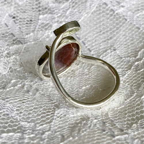 彫金作品　アメジスト　リーフモチーフリング 彫金作品 アメジスト リーフモチーフリング