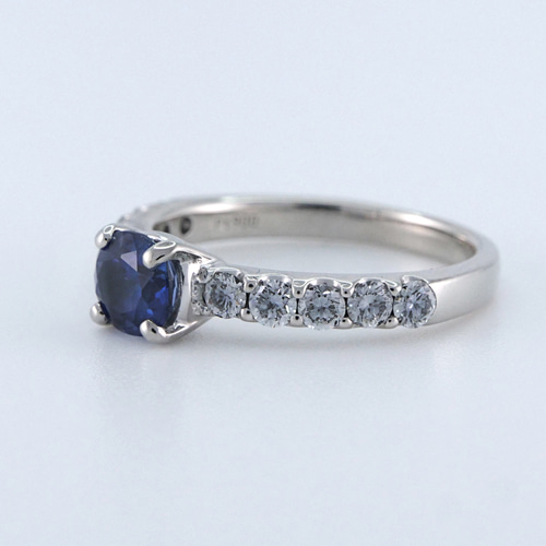 新品pt900ブルーサファイア1.02ctダイヤモンドリング指輪