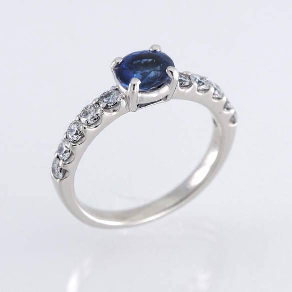 新品pt900ブルーサファイア1.02ctダイヤモンドリング指輪