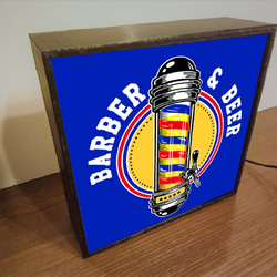 バーバー & ビール バーバーショップ カフェ 理容室 ヘアーサロン ランプ ミニチュア 看板 置物 雑貨 LEDライト 3枚目の画像