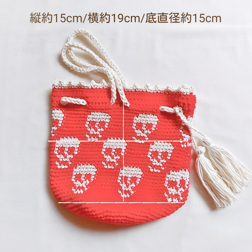 スカル柄 ロックな巾着バッグ 【2way】 ショルダーバッグ katze 通販 