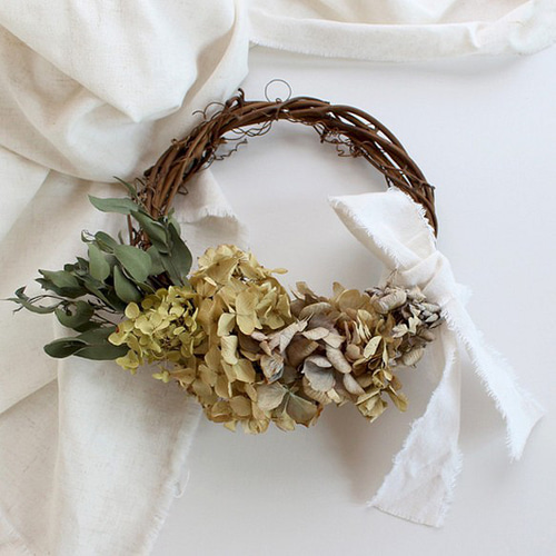 紫陽花ハーフリース * No.1 1点限り 2022 ドライフラワー MIZUIRO  