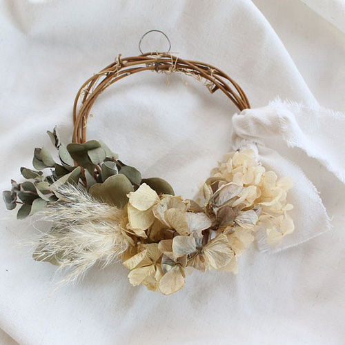 紫陽花ハーフミニリース * No.3 1点限り 2022 ドライフラワー MIZUIRO