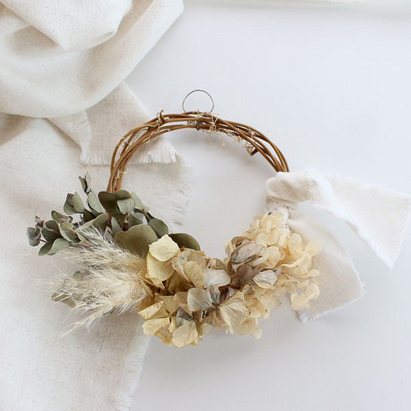 紫陽花ハーフミニリース * No.3 1点限り 2022 ドライフラワー MIZUIRO