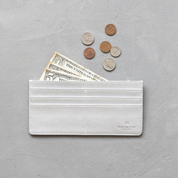 【薄くて軽いスマート財布】レザー極薄長財布 フラグメントケース / SW2 メタリックシルバー 1枚目の画像