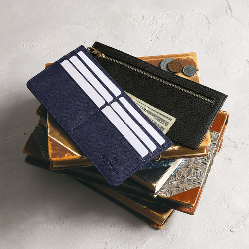 薄くて軽いスマート財布】レザー極薄長財布 フラグメントケース