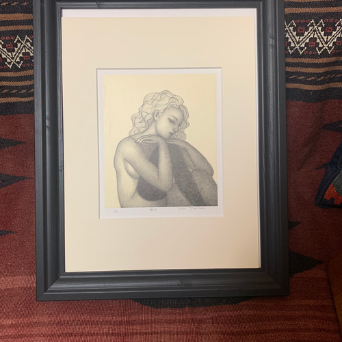 眺む】石版画 #シート販売 #リトグラフ #雁皮摺 #女 #インテリア 版画 
