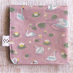 ★再販★LIBERTY＆ダブルガーゼのハンカチ【L 20×20・マノン（ピンク）／ピンク】 1枚目の画像