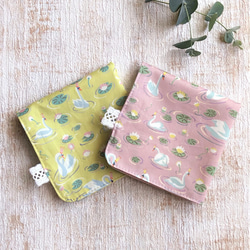 ★再販★LIBERTY＆ダブルガーゼのハンカチ【L 20×20・マノン（ピンク）／ピンク】 7枚目の画像