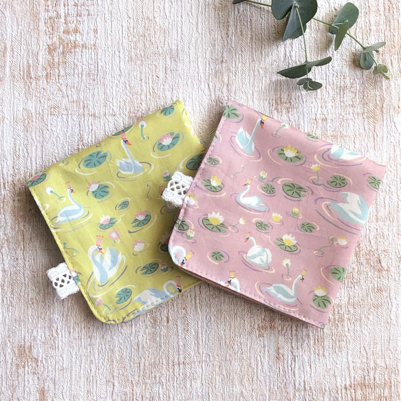 ★再販★LIBERTY＆ダブルガーゼのハンカチ【L 20×20・マノン（ピンク）／ピンク】 7枚目の画像