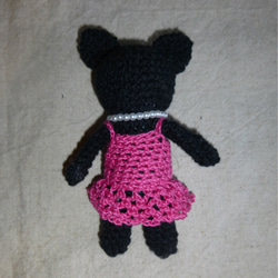 ピンクのドレスの黒猫マスコット 4枚目の画像
