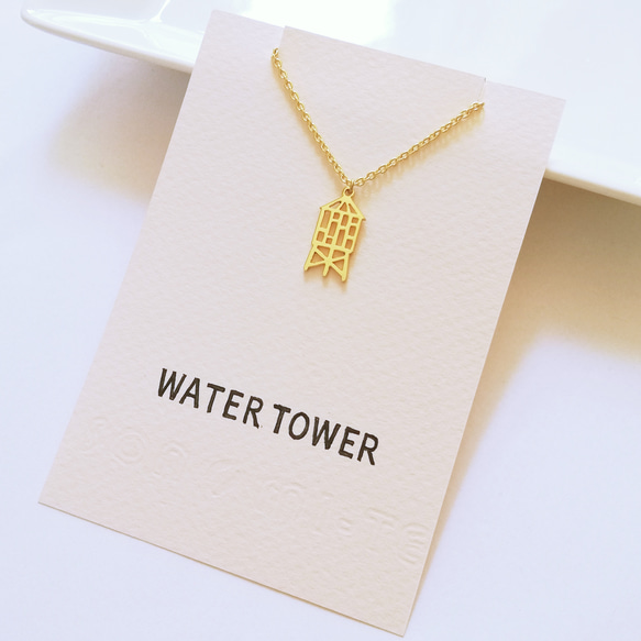 ニューヨークシリーズ “ウォータータワー(給水塔)” プチネックレス 5枚目の画像