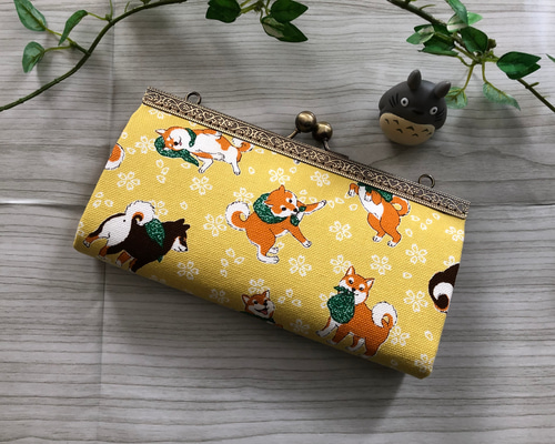 布製親子がま口長財布　ハンドメイド　プレゼントにもどうぞ！柴犬好きにぴったり 布製親子がま口長財布 ハンドメイド プレゼントにもどうぞ！柴犬