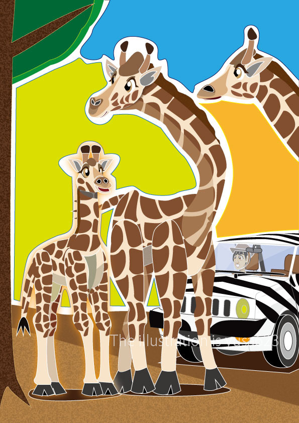 ユササファリパーク_5 キリンNO親子