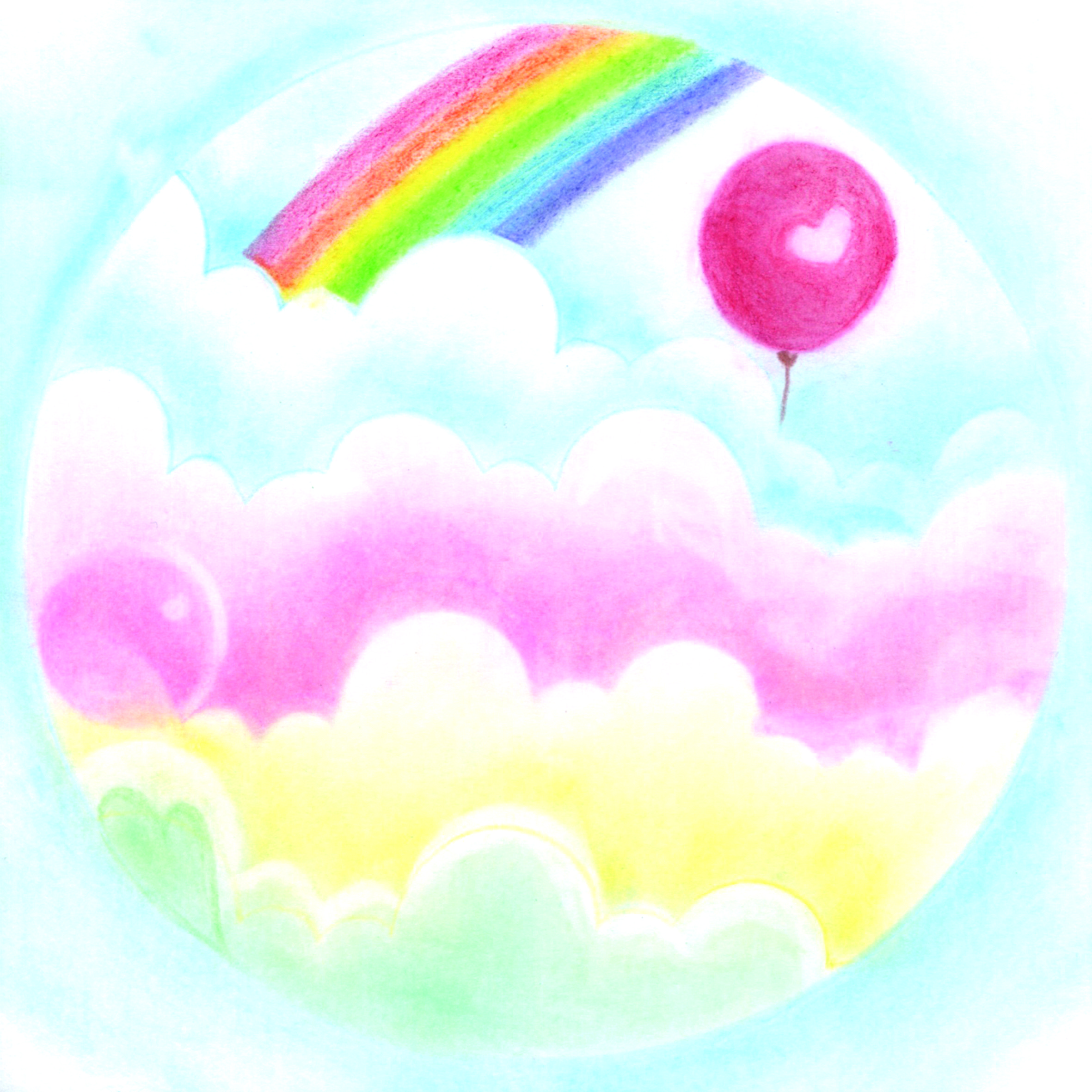 パステル画（原画）鳥雲。 パステル画（原画）鳥雲。