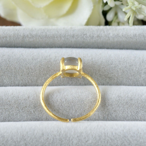 6カラットup!ムーンストーンキャッツアイ k18リング 6カラットup!ムーンストーンキャッツアイ k18リング