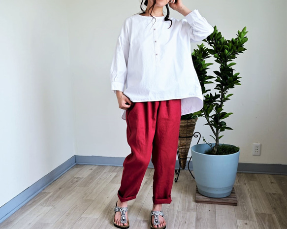 90s CORTIGIANI イタリア製　リネンパンツ　チェックパンツ　赤色 90s CORTIGIANI イタリア製 リネンパンツ チェックパンツ 赤色