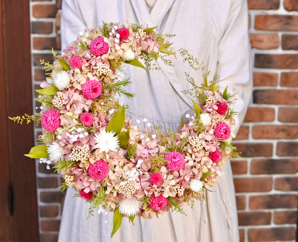 アーティフィシャルフラワー リース 30センチ リース Fleur de E
