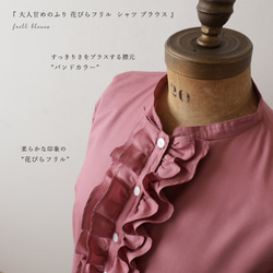 ＊ラスト１　最終ＳＡＬＥ　大人甘めのふり花びらフリル　シャツ　前開き　羽織り　ゆったり　ブラウス　H33 4枚目の画像