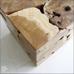 無垢 チークブロックスツールN/A 椅子 イス ベンチ チェア ナチュラル 手作り家具 チェア 銘木 無垢材家具 2枚目の画像