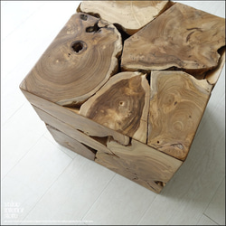 無垢 チークブロックスツールN/A 椅子 イス ベンチ チェア ナチュラル 手作り家具 チェア 銘木 無垢材家具 6枚目の画像
